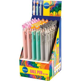 Boligrafo Centrum Retractil Mouse Tinta Azul Colores Surtidos Expositor De 36