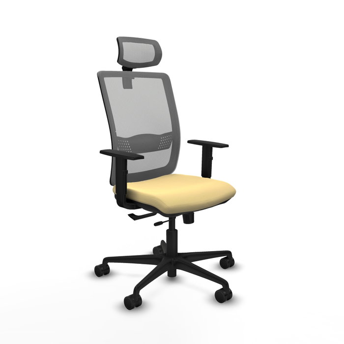 PIQUERAS Y CRESPO Silla de oficina Haches con mecanismo Sincro/Traslack en Crema y Gris PIQUERAS Y CRESPO Silla de oficina Haches con mecanismo Sincro/Traslack en Crema y Gris