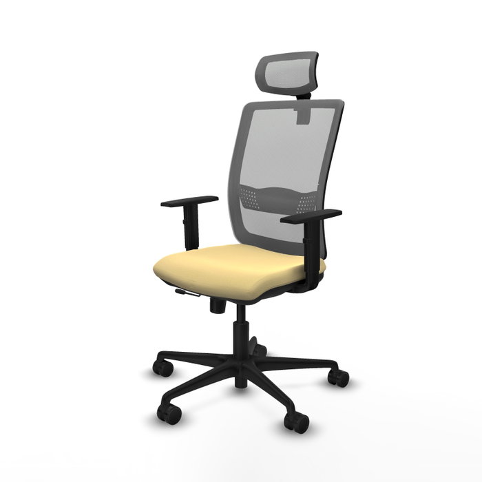 PIQUERAS Y CRESPO Silla de oficina Haches con mecanismo Sincro/Traslack en Crema y Gris PIQUERAS Y CRESPO Silla de oficina Haches con mecanismo Sincro/Traslack en Crema y Gris