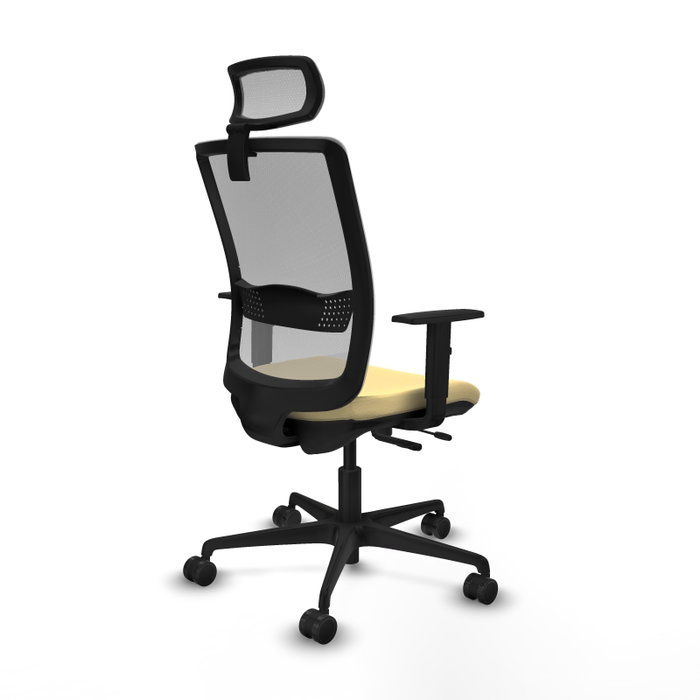 PIQUERAS Y CRESPO Silla de oficina Haches con mecanismo Sincro/Traslack en Crema y Gris PIQUERAS Y CRESPO Silla de oficina Haches con mecanismo Sincro/Traslack en Crema y Gris
