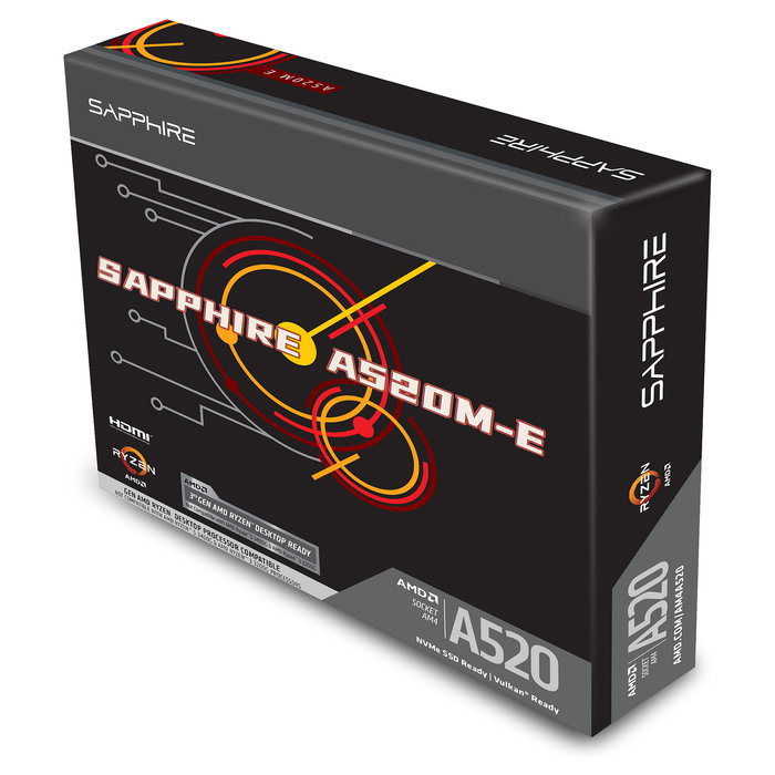 Sapphire A520M-E Mainboard Socket AM4 - Placa base compatible con procesadores AMD Ryzen