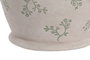 DKD Home Decor Jarrón de Terracota Floral Artesanal Blanco y Verde