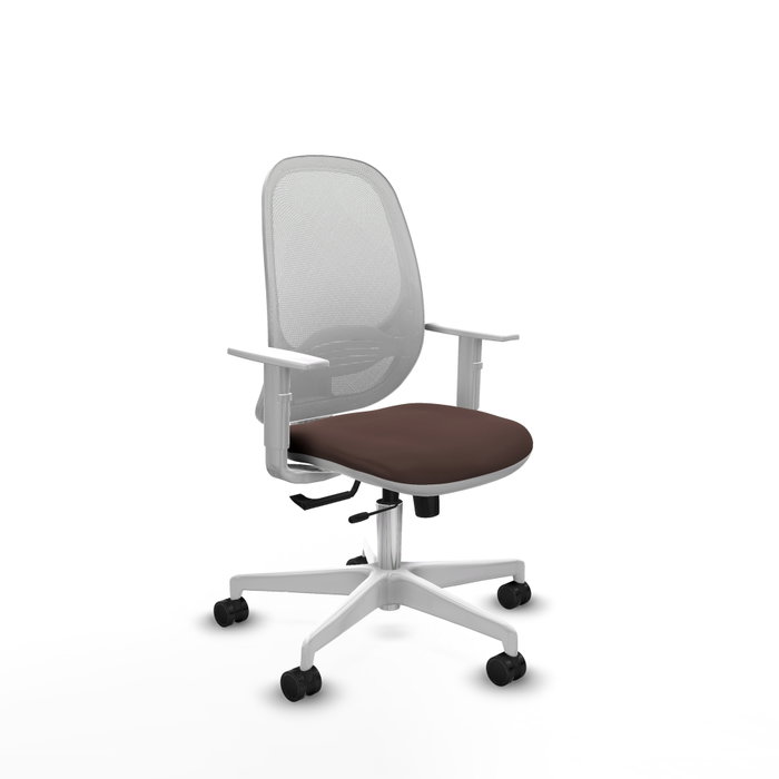 PIQUERAS Y CRESPO Silla de oficina Cilanco con mecanismo Sincro/Traslack Marrón oscuro y Blanco PIQUERAS Y CRESPO Silla de oficina Cilanco con mecanismo Sincro/Traslack Marrón oscuro y Blanco