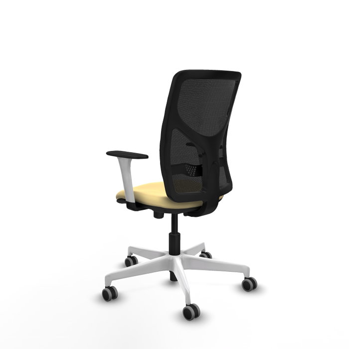 PIQUERAS Y CRESPO Silla de oficina Motilla con mecanismo Sincro/Traslack, Crema y Negro