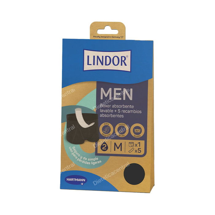 LINDOR MEN Boxer Absorbente Lavable Talla M + 5 Recambios LINDOR MEN Boxer Absorbente Lavable Talla M + 5 Recambios