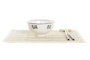 DKD Home Decor Sushi Set 16 Piezas Bambú y Gres Blanco y Negro