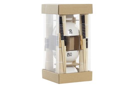 DKD Home Decor Sushi Set 16 Piezas Bambú y Gres Blanco y Negro