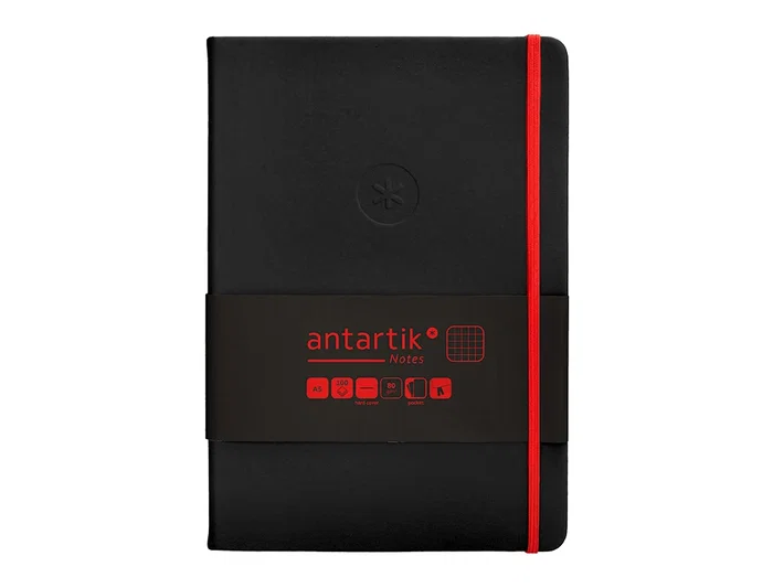 Antartik Cuaderno A5 Tapa Dura Hojas Cuadriculadas Negro y Rojo 100 Hojas 80gr FSC Antartik Cuaderno A5 Tapa Dura Hojas Cuadriculadas Negro y Rojo 100 Hojas 80gr FSC