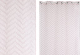 DKD Home Decor Cortina de Poliéster 140x260 con 8 Anillas Rosa Palo