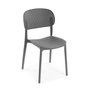 Versa Silla de Comedor Gris Apilable 41.5x48x80 cm (4 Unidades)