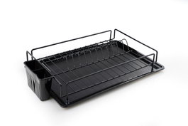 Hermia Escurreplatos SM010-B, 100% Metal, Negro, 35,5 x 29,5 x 9,5 cm