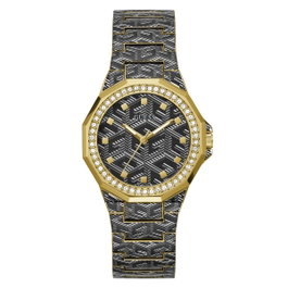 Guess GW0597L1 Reloj para mujer con caja dorada y correa gris