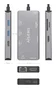 Aisens USB-C Dock 9 en 1, 2xHDMI, RJ45, USB 3.0, PD 100W, Gris