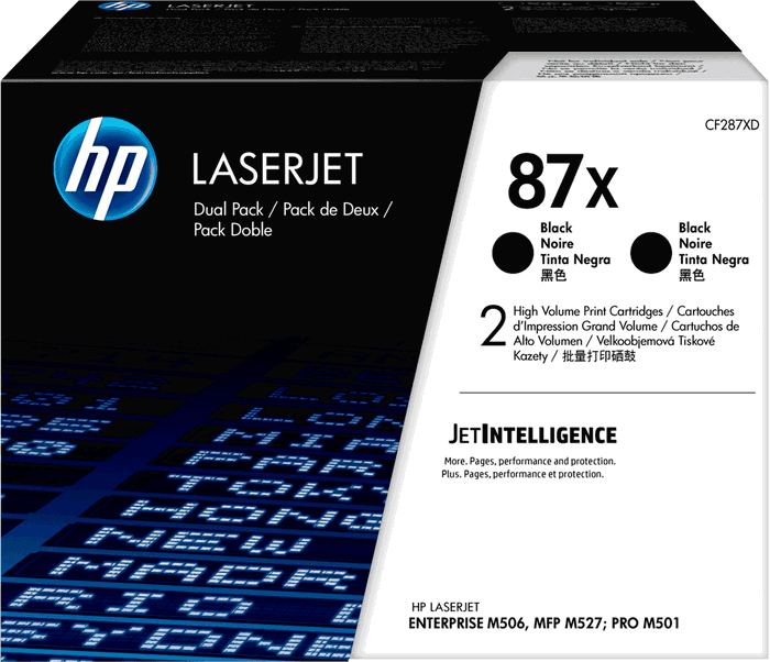 HP Toner Negro 87X / CF287XL, Negro, Paquete Doble XL, Alta Capacidad para Impresoras HP LaserJet, Productividad Profesional HP Toner Negro 87X / CF287XL, Negro, Paquete Doble XL, Alta Capacidad para Impresoras HP LaserJet, Productividad Profesional