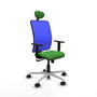PIQUERAS Y CRESPO Silla de oficina Motilla con mecanismo Sincro, Verde y Azul