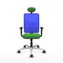 PIQUERAS Y CRESPO Silla de oficina Motilla con mecanismo Sincro, Verde y Azul