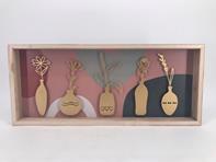DKD Home Decor Decoración Paulownia 54x4x23 Rosa