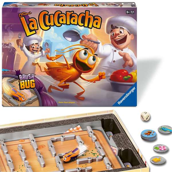 Ravensburger Juego La Cucaracha | Juego de mesa infantil de habilidad con cubiertos electrónico | Edad 8+ | Incluye pilas | Multilingüe