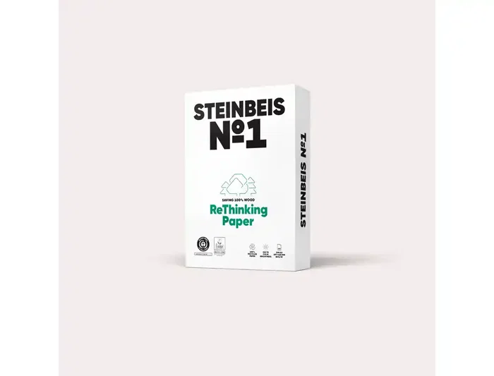 Steinbeis Papel No. 1 100% Reciclado DIN A3 80 gramos, Paquete de 500 Hojas