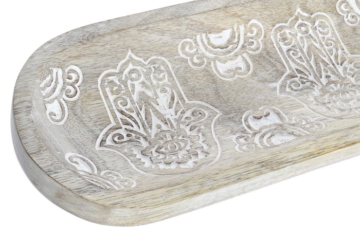 DKD Home Decor Centro de Mesa de Mango Hamsa Decapé Marrón