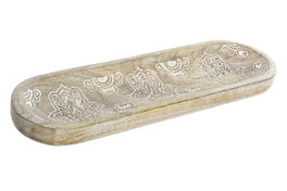 DKD Home Decor Centro de Mesa de Mango Hamsa Decapé Marrón