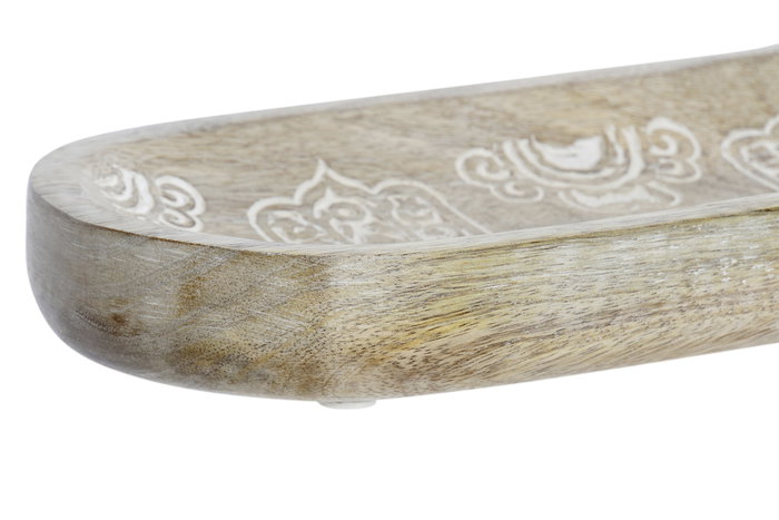 DKD Home Decor Centro de Mesa de Mango Hamsa Decapé Marrón