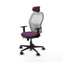PIQUERAS Y CRESPO Silla de oficina Jorquera con mecanismo Sincro/Traslack Morado y Blanco