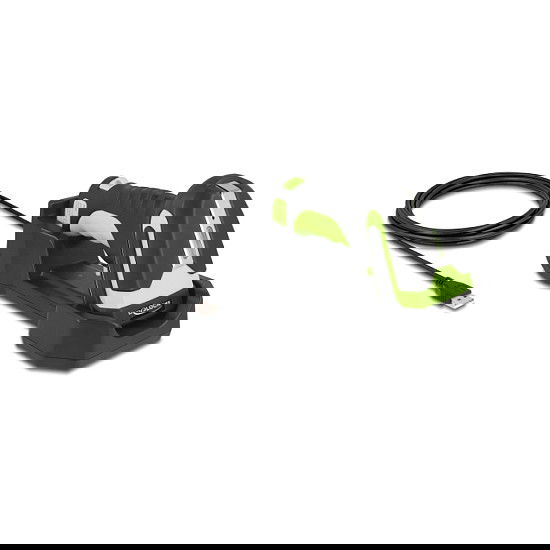 DeLOCK 90588 - Lector de códigos de barras portátil 1D/2D inalámbrico, Bluetooth 4.1 y RF 433 MHz, alcance 100 m, escaneo hasta 6.5 m, carga inductiva, batería 2600 mAh