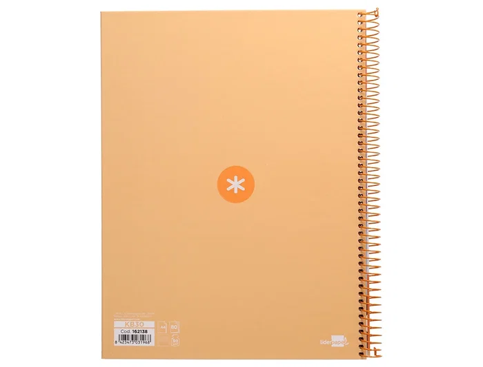 Antartik Cuaderno espiral A4 micro, 80 hojas, 90 gr, horizontal, color peach