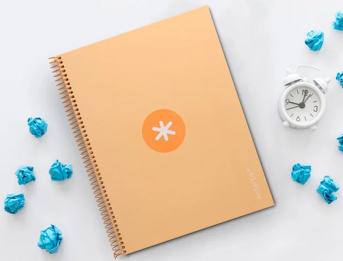 Antartik Cuaderno espiral A4 micro, 80 hojas, 90 gr, horizontal, color peach