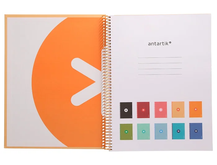 Antartik Cuaderno espiral A4 micro, 80 hojas, 90 gr, horizontal, color peach