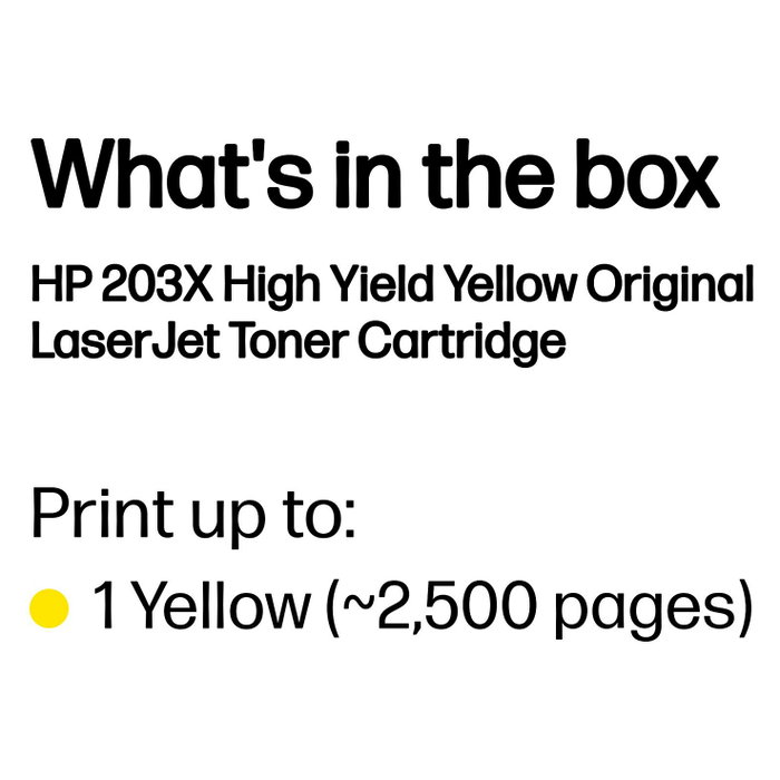 HP Cartucho de tóner Original 203X Amarillo CF542X Alta Capacidad (XL) 2500 Páginas