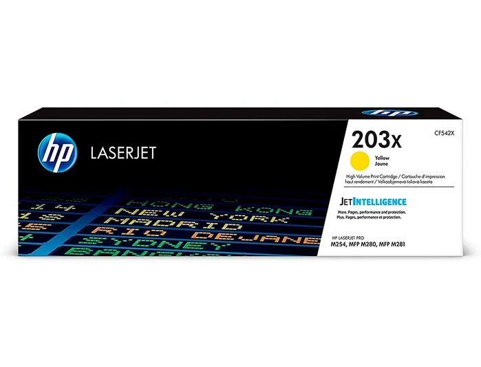 HP Cartucho de tóner Original 203X Amarillo CF542X Alta Capacidad (XL) 2500 Páginas