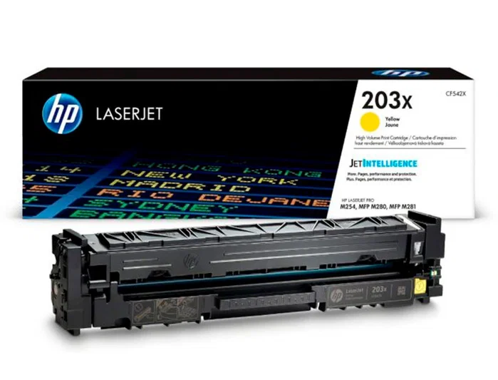 HP Cartucho de tóner Original 203X Amarillo CF542X Alta Capacidad (XL) 2500 Páginas