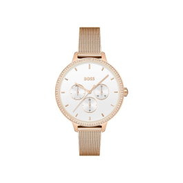 Boss 1502663 Reloj Analógico Dorado con Esfera Blanca
