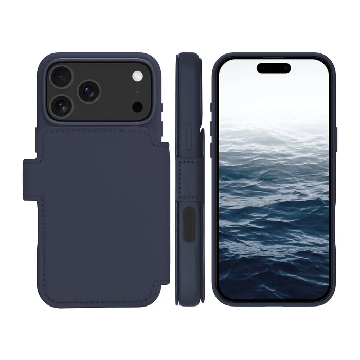 Dbramante1928 Lynge MS ICON Funda Folio con Magsafe y Bolsillo para 3 Tarjetas para Apple iPhone 17 Pro Max - Azul