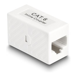 DeLOCK Adaptador RJ45 hembra a RJ45 hembra Cat.6 UTP blanco