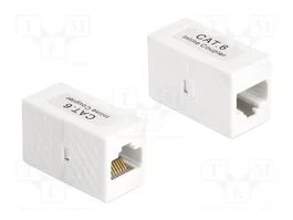 DeLOCK Adaptador RJ45 hembra a RJ45 hembra Cat.6 UTP blanco
