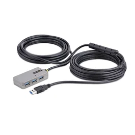 StarTech Hub Extensor USB 3.0/3.2 Gen 1 U01043-USB-EXTENDER - Cable Activo de 10m con Hub de 4 Puertos (5 Gbps, Alimentado por Bus, Negro/Plata)