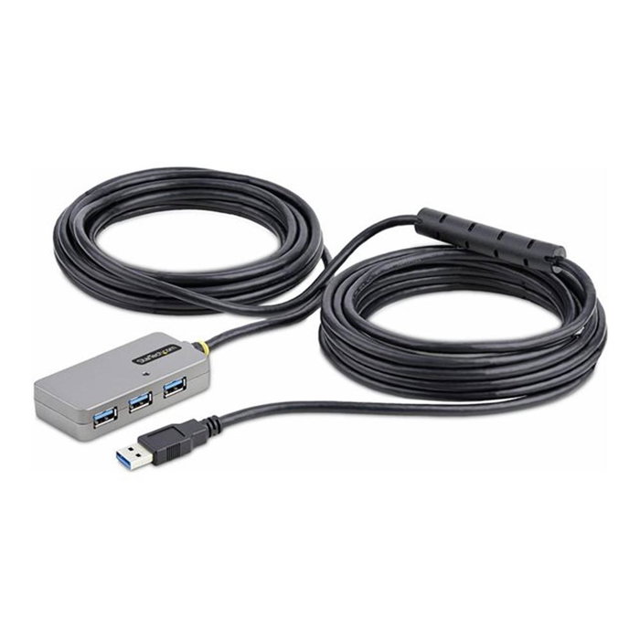 StarTech.com Hub Extensor 4 puertos USB 3.2 Gen 1 con cable de 10 m Negro y Plata StarTech.com Hub Extensor 4 puertos USB 3.2 Gen 1 con cable de 10 m Negro y Plata