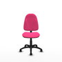 Silla de oficina Algarra con mecanismo Contacto permanente básico tapizada con Similpiel color Rosa. Equipada con Base poliamida negra, Sin brazos y Ruedas de nailon 50 mm