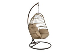 DKD Home Decor Sillon Colgante Breeze para Terraza y Jardin en Marron Claro y Marron Oscuro 66 x 119 x 92 cm