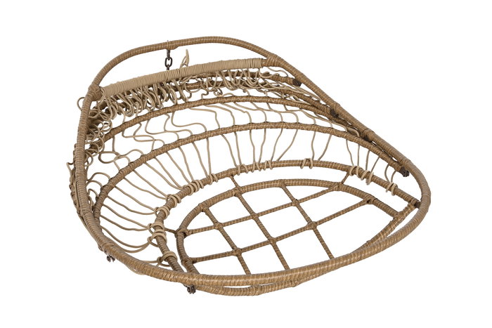 DKD Home Decor Sillon Colgante Breeze para Terraza y Jardin en Marron Claro y Marron Oscuro 66 x 119 x 92 cm