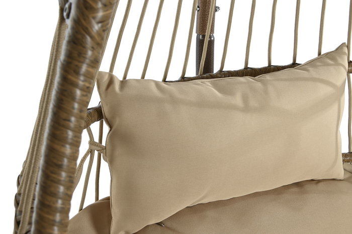 DKD Home Decor Sillon Colgante Breeze para Terraza y Jardin en Marron Claro y Marron Oscuro 66 x 119 x 92 cm