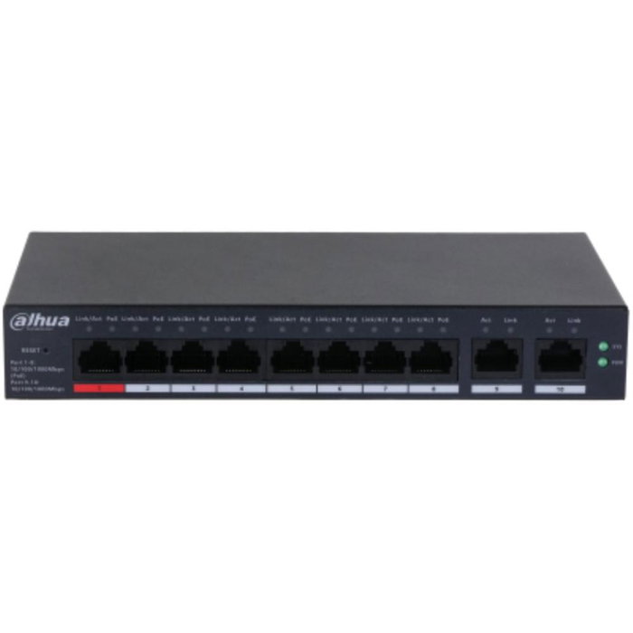 Dahua Technology DH-CS4010-8GT-110 Switch Gestionado L2 con 10 Puertos Gigabit y 8 Puertos PoE