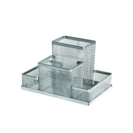 Organizador Sobremesa Forofis Rectangular Metalico Malla Plateado