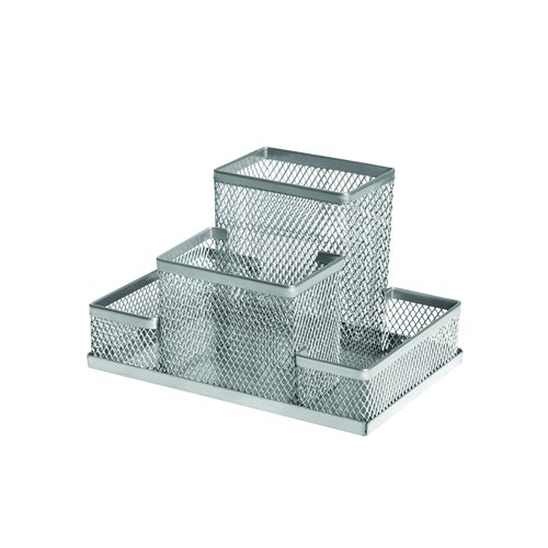 Organizador Sobremesa Forofis Rectangular Metalico Malla Plateado Organizador Sobremesa Forofis Rectangular Metalico Malla Plateado