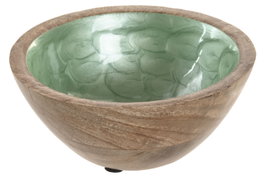 DKD Home Decor Bol de Mango Lacado Verde NATIONAL GREEN