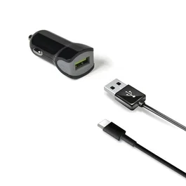Celly Cargador de Coche Turbo 12W con Cable USB Tipo-C Negro