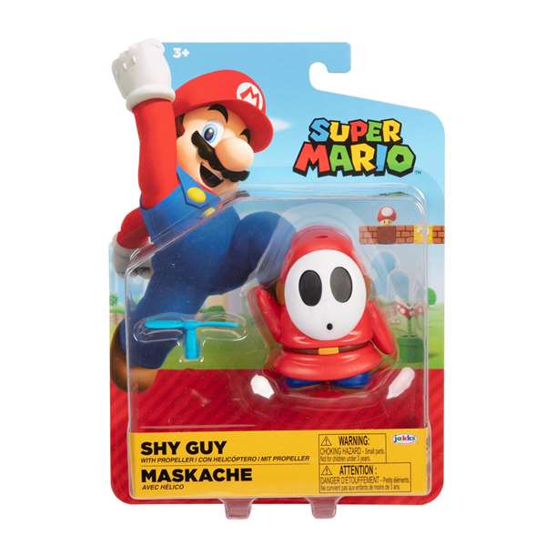 Jakks Pacific Figuras Super Mario PVC 10 cm - Modelos Surtidos: Cat Peach, Raccoon Mario, Bone Planta Piraña, Red Koopa, Shy Guy